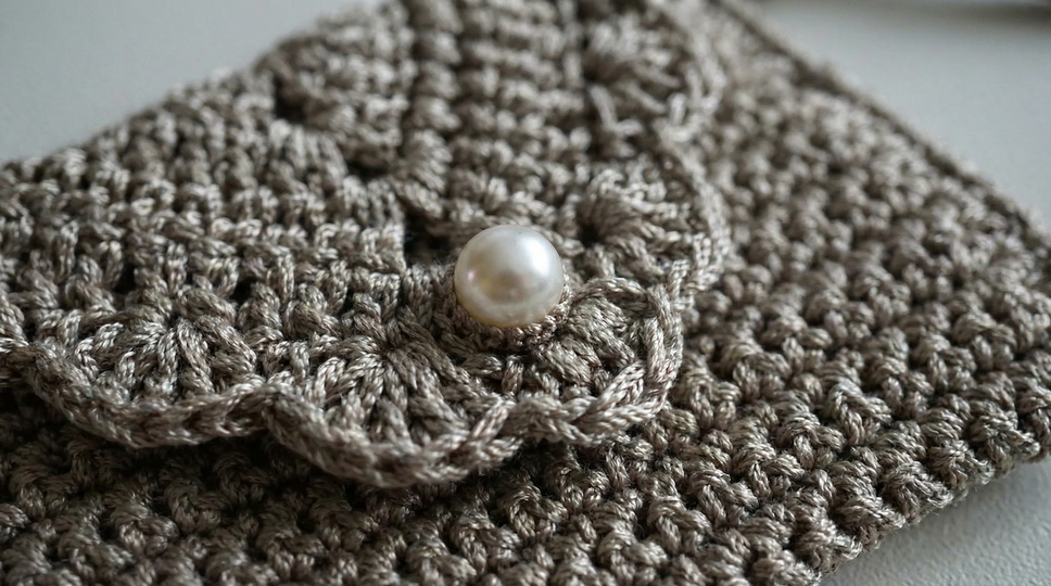 Crochet Pattern Small Wallet – 2 Compartments & Decorative Shell Edge