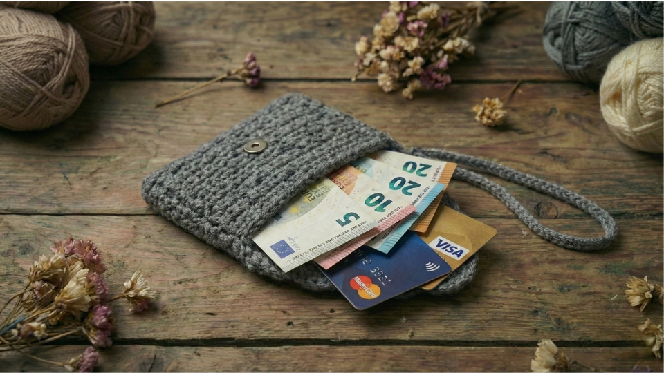 Crochet Pattern Small Wallet – 2 Compartments & Decorative Shell Edge