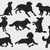 Kreuzstichvorlage Hundesilhouetten als PDF und PNG, einfarbige Hundemotive