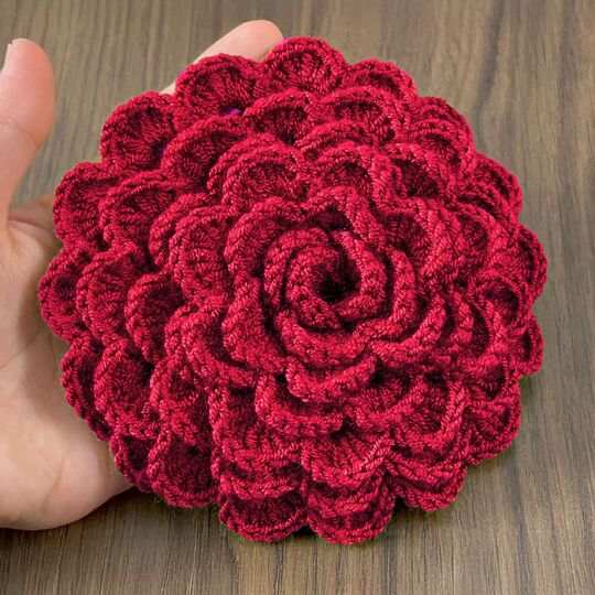Dimensional Flower Motif Coaster – Crochet Pattern PDF