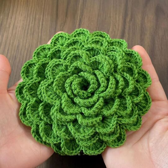 Dimensional Flower Motif Coaster – Crochet Pattern PDF