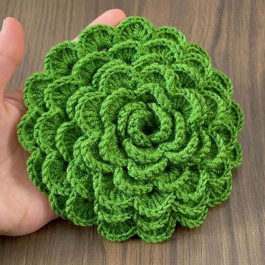 Dimensional Flower Motif Coaster – Crochet Pattern PDF