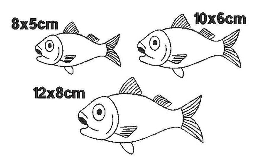 Stickdatei Sprotte Jürgen Fisch Konturen Redwork