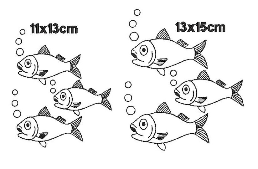 Stickdatei Sprotte Jürgen Fisch Konturen Redwork