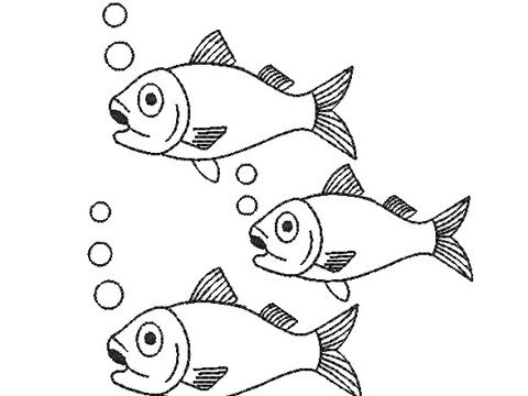 Stickdatei Sprotte Jürgen Fisch Konturen Redwork