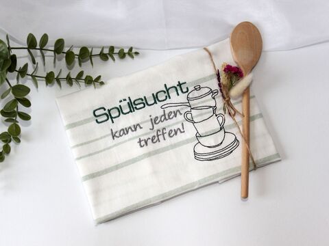 Stickdatei Geschirrtuch Spruch Sprüche Küche