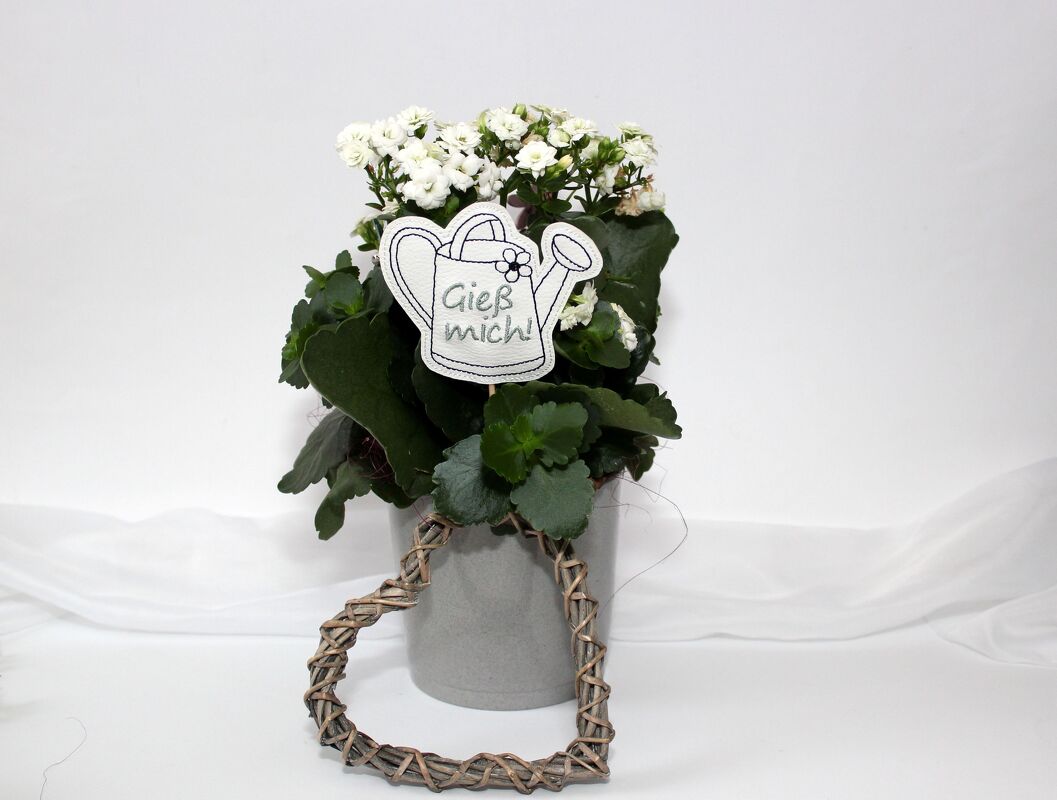 Stickdatei ITH Gieß mich Kanne Blumenstecker - Bild 4