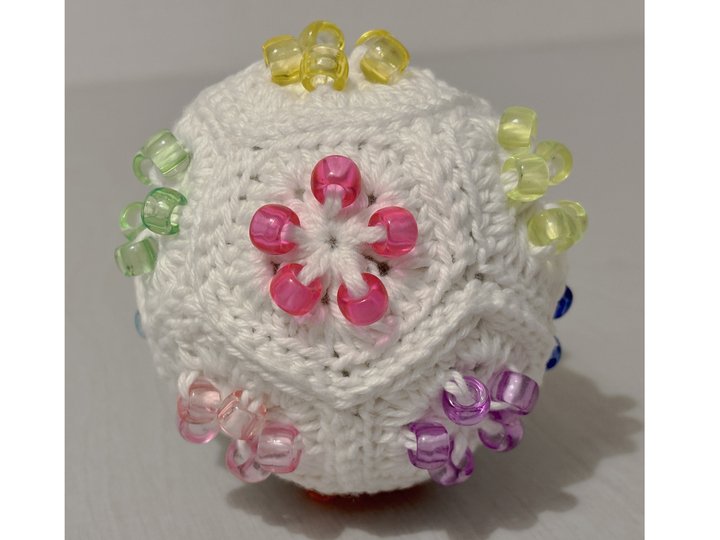 Beaded Crochet Fidget Stressball, Fidget Toy, Geometric Granny Square
