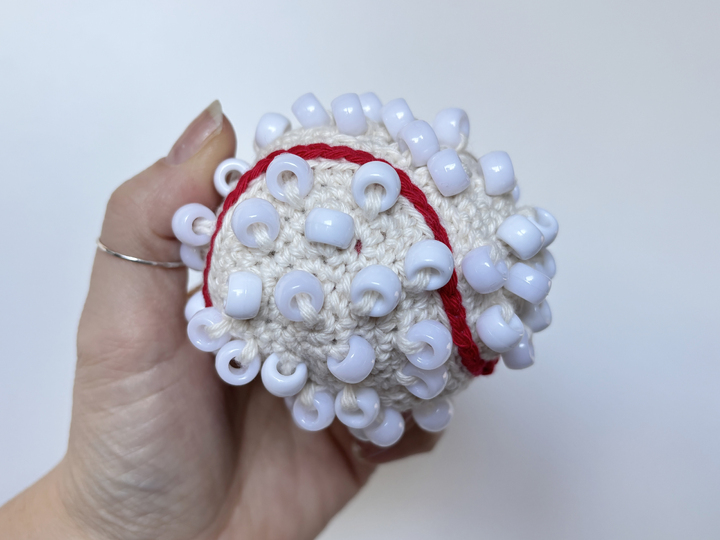Beaded Fidget Toy Baseball Crochet Pattern, Amigurumi Fidget Stress ball
