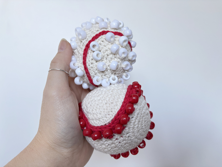Beaded Fidget Toy Baseball Crochet Pattern, Amigurumi Fidget Stress ball