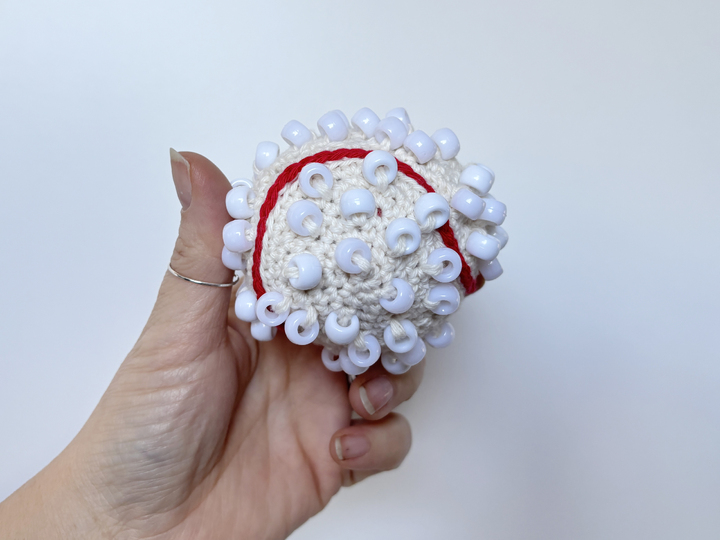 Beaded Fidget Toy Baseball Crochet Pattern, Amigurumi Fidget Stress ball