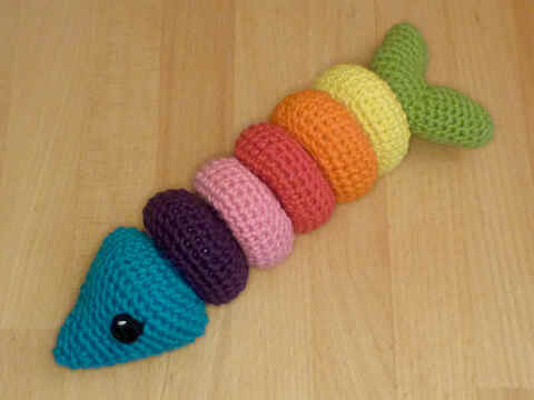 Crochet pattern stacking toy fish