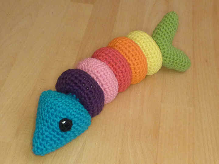 Crochet pattern stacking toy fish