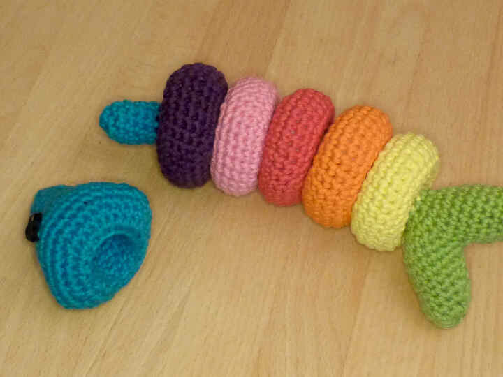 Crochet pattern stacking toy fish