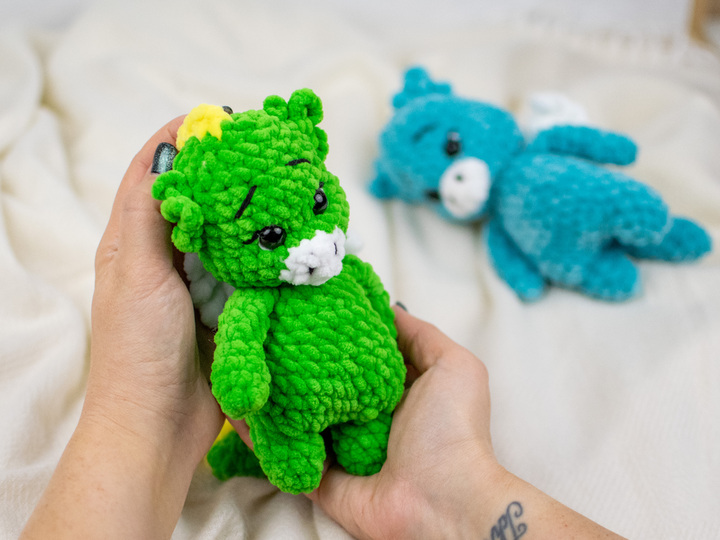 Small Dragon Crochet Pattern – Cute Chenille Dragon PDF Tutorial