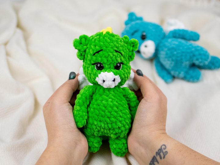 Small Dragon Crochet Pattern – Cute Chenille Dragon PDF Tutorial
