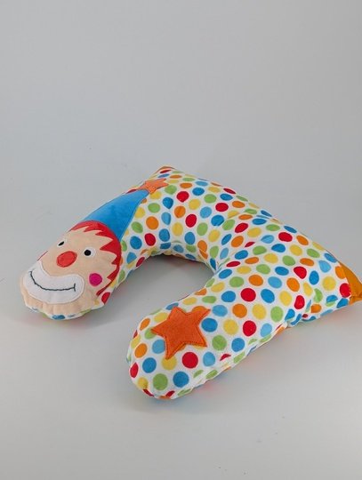 Clown Nackenhörnchen/Rolle – wandelbares Reisekissen
