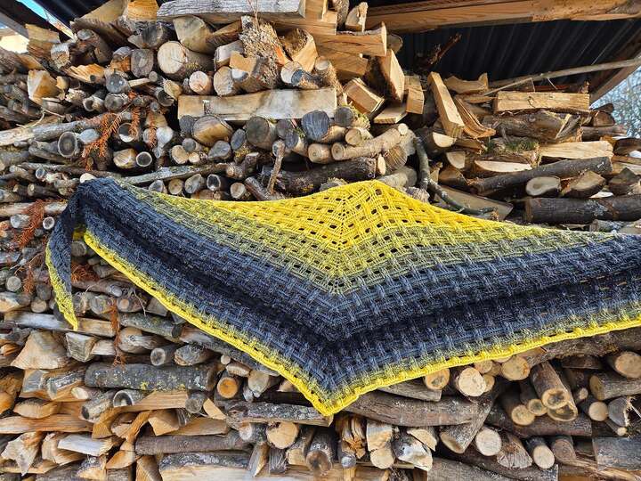 Crochet Pattern Flat Triangular Scarf "Diopatra"