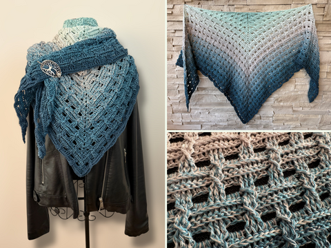 Crochet Pattern Triangular Scarf "Diomede"