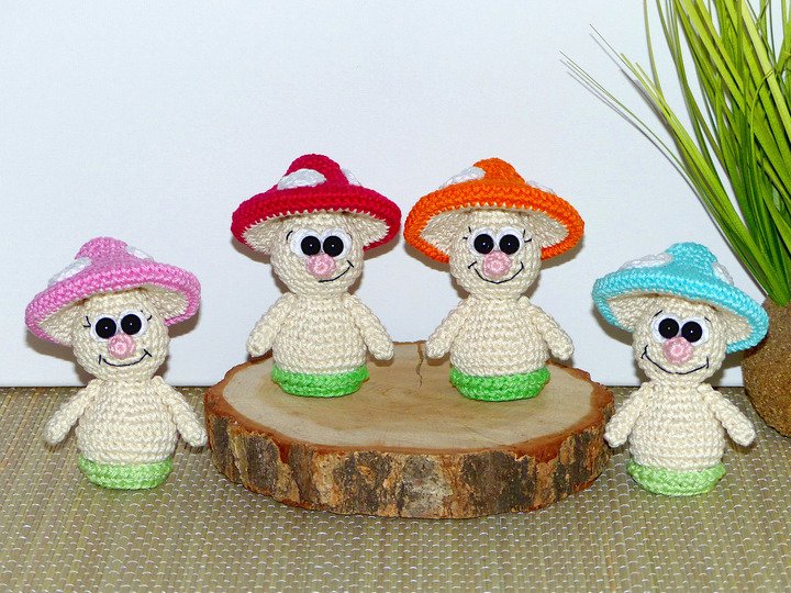 Häkelanleitung kleine Frühlingspilze