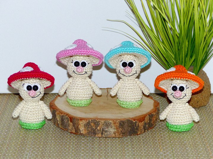 Häkelanleitung kleine Frühlingspilze