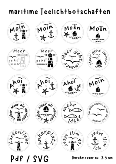 maritime Teelichtbotschaften