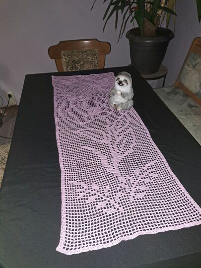 Häkelanleitung Tischläufer Frühling Blumen