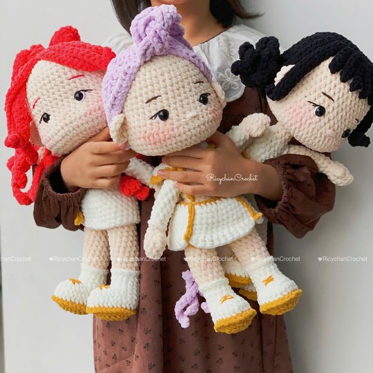 3in1 Crochet Doll Pattern Bundle – Amigurumi Kpop Girl