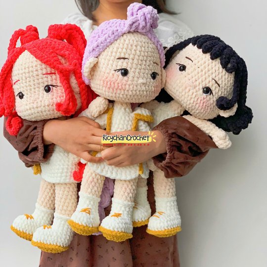 3in1 Crochet Doll Pattern Bundle – Amigurumi Kpop Girl
