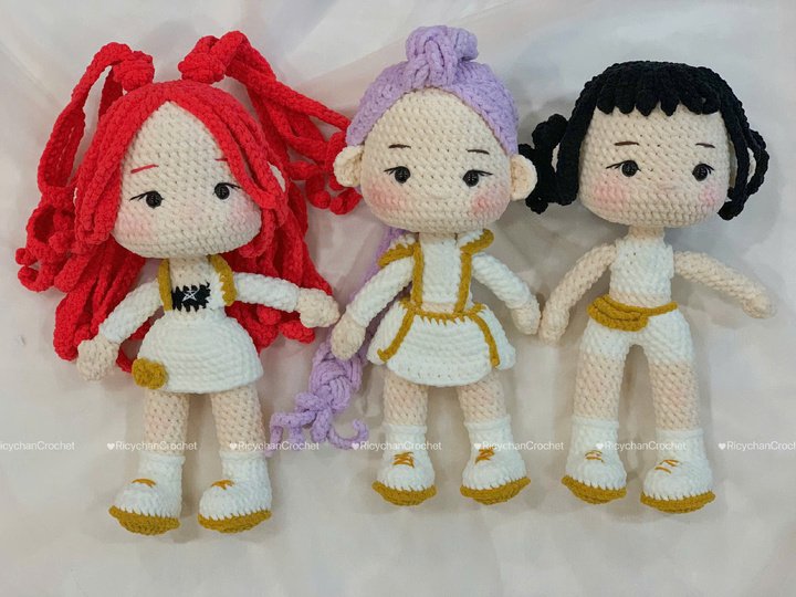 3in1 Crochet Doll Pattern Bundle – Amigurumi Kpop Girl