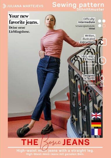 Jeans Pants Sewing Pattern for Ladies in Sizes XS-XXXL Instant PDF Download