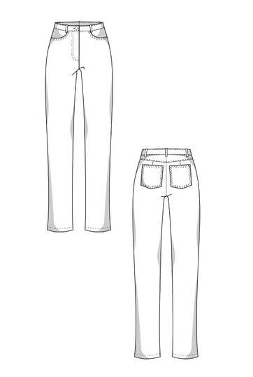 Jeans Pants Sewing Pattern for Ladies in Sizes XS-XXXL Instant PDF Download