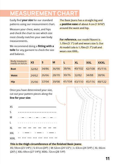 Jeans Pants Sewing Pattern for Ladies in Sizes XS-XXXL Instant PDF Download