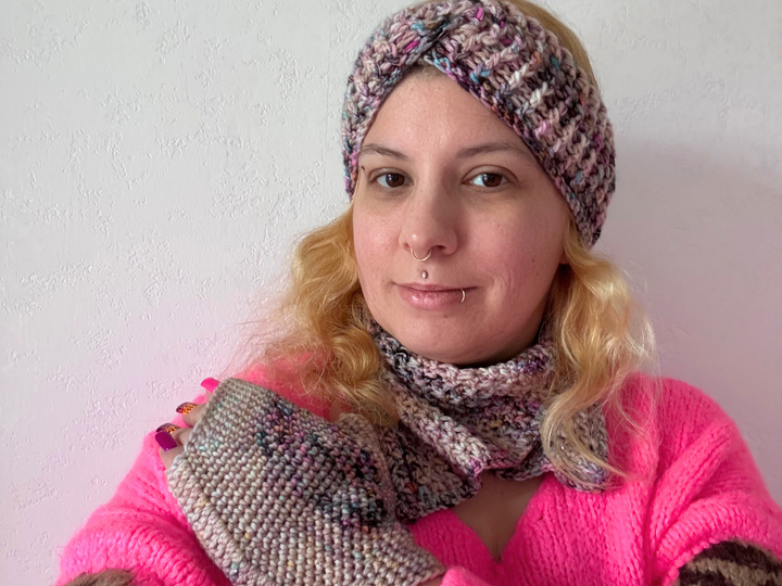 Crochet Pattern “Everyday Warmth” Headband, Wrist Warmer & Neck Warmer Set