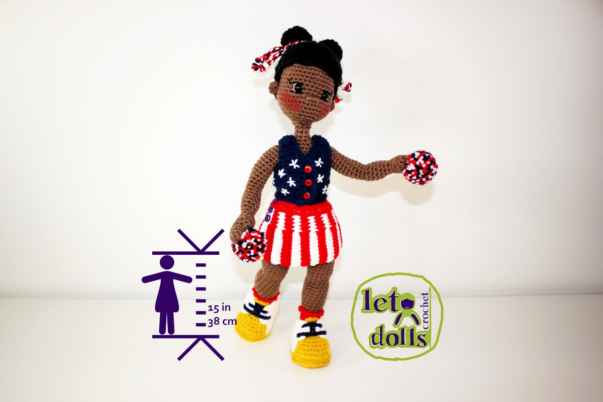 Liberty Small Crochet Doll Pattern, Amigurumi, 15"/ 38 cm Tall