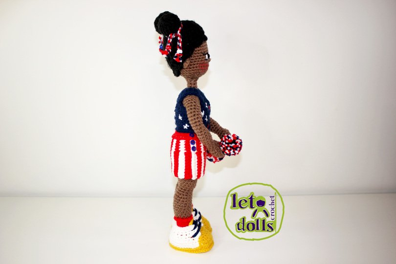 Liberty Small Crochet Doll Pattern, Amigurumi, 15"/ 38 cm Tall