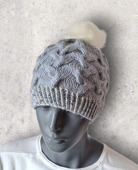 Strickanleitung Mütze mit Zopfmuster, Kopfumfang ca. 52 - 55 cm,   #363