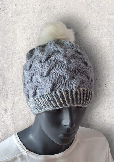 Strickanleitung Mütze mit Zopfmuster, Kopfumfang ca. 52 - 55 cm,   #363