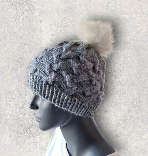 Strickanleitung Mütze mit Zopfmuster, Kopfumfang ca. 52 - 55 cm,   #363