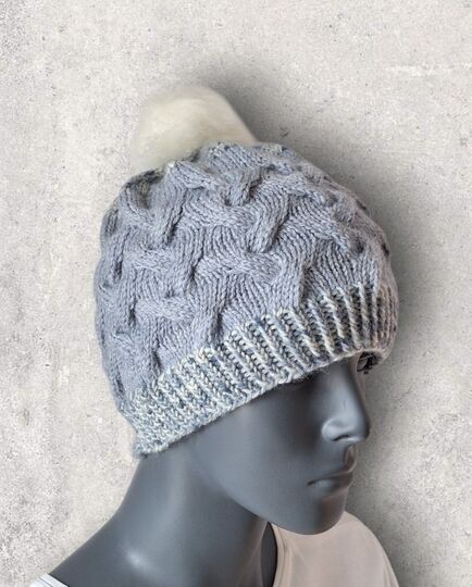 Strickanleitung Mütze mit Zopfmuster, Kopfumfang ca. 52 - 55 cm,   #363