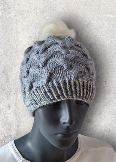 Strickanleitung Mütze mit Zopfmuster, Kopfumfang ca. 52 - 55 cm,   #363