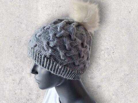 Strickanleitung Mütze mit Zopfmuster, Kopfumfang ca. 52 - 55 cm,   #363