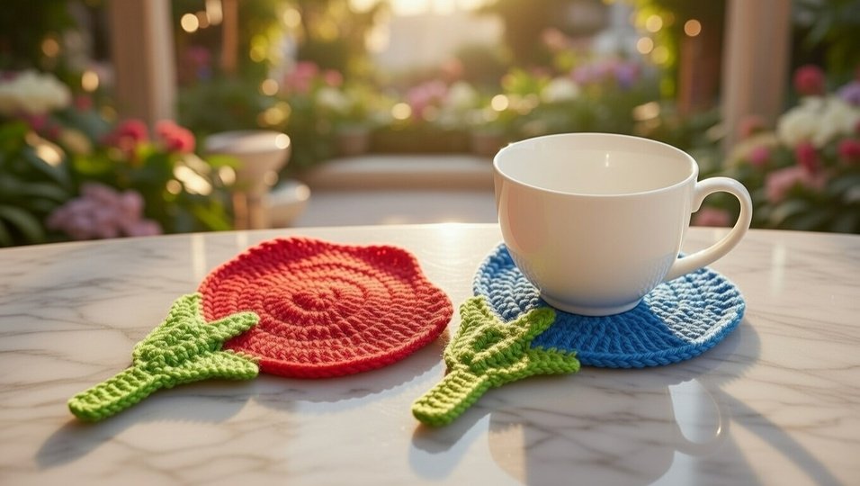 Crochet Tulip Flower Coaster Pattern | PDF + Video Tutorial