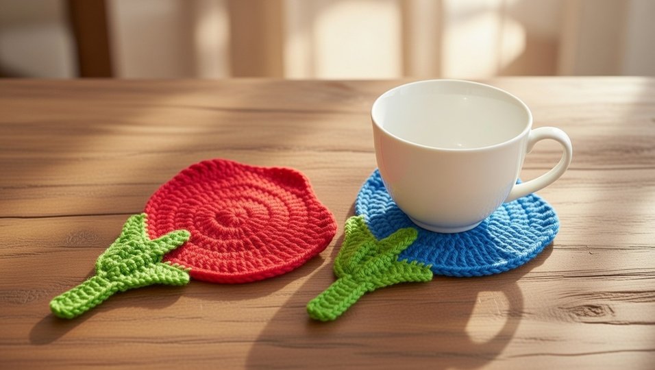 Crochet Tulip Flower Coaster Pattern | PDF + Video Tutorial