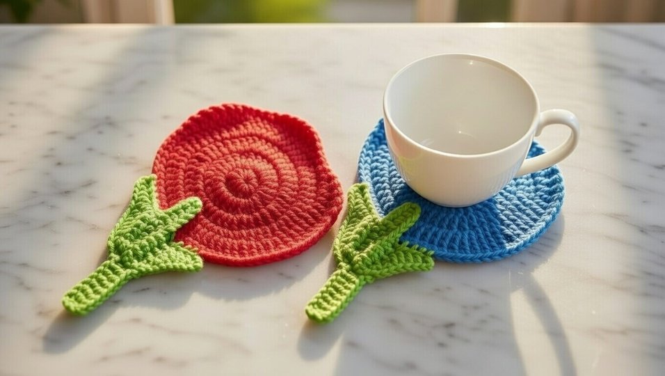 Crochet Tulip Flower Coaster Pattern | PDF + Video Tutorial