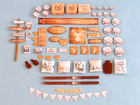 Bastelbögen Winter-Miniaturen