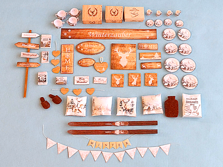 Bastelbögen Winter-Miniaturen
