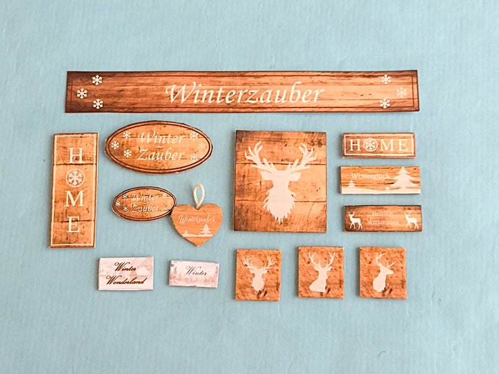 Bastelbögen Winter-Miniaturen