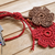 B1 Crochet pattern for a bag accessory: a raffia flower charm and keychain.