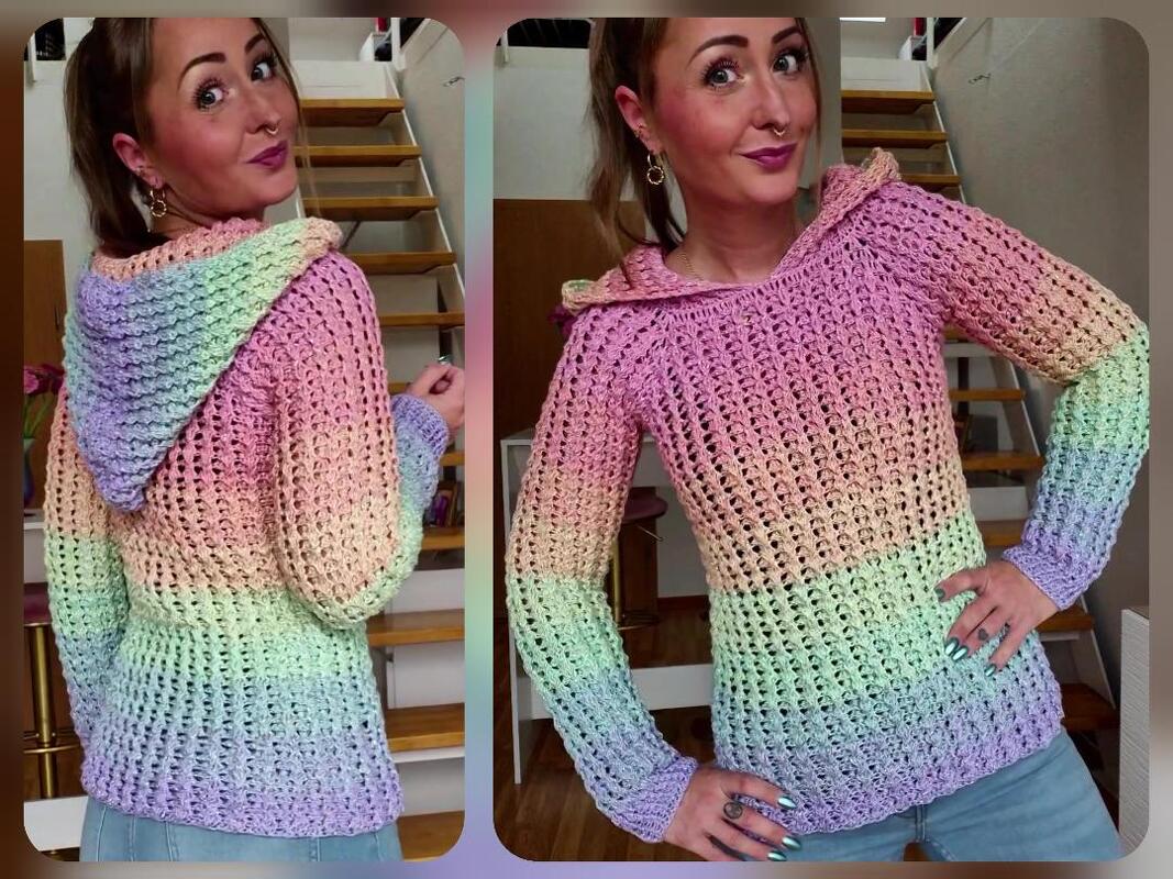 Pullover Gretel Kapuzenpullover Hoodie häkeln